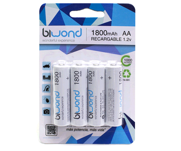 Pilas Recargables Aa 1800 Mah (4 Pcs)