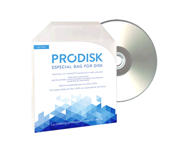 Sobres Plastico Cd/dvd Pack Prodisk 100 Unidades